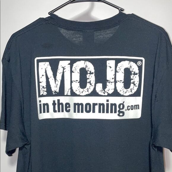 Port and Company Black Tee with Red and Yellow Print - Picture 6 of 7